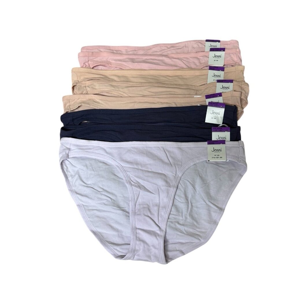 Lot Of 8 Jenni Intimates Size XXL Cotton Bikini Panty Underwear 2XL‎